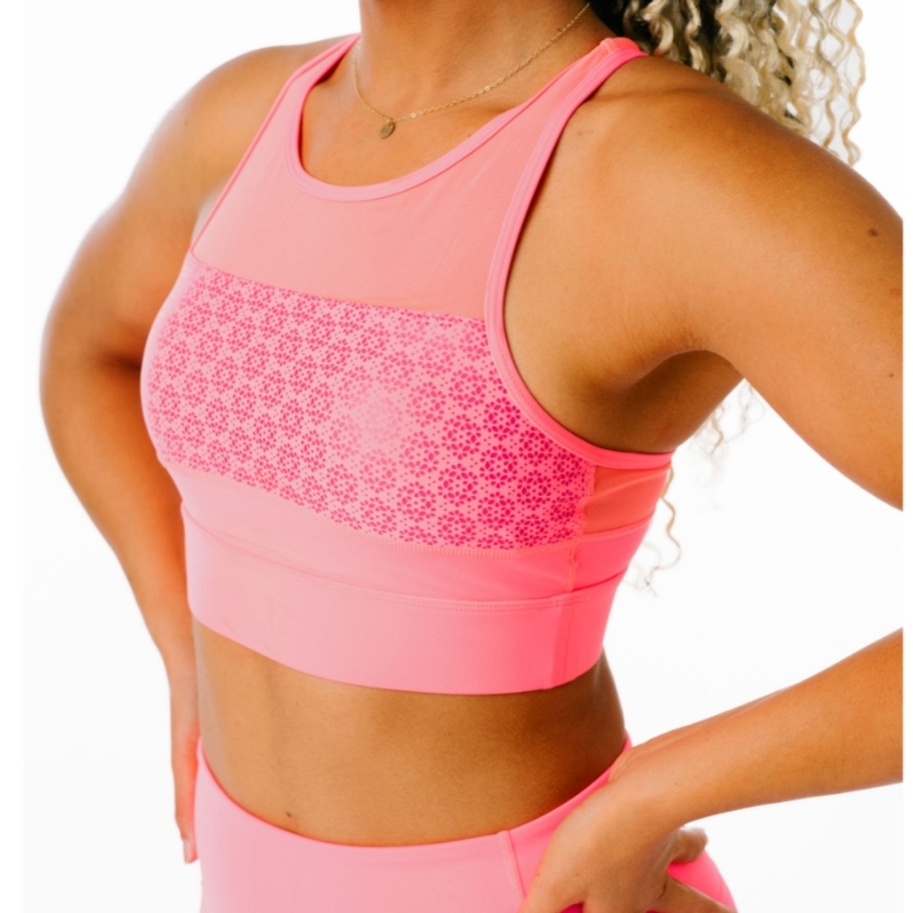 ZYIA Neon Coral Flower Power All Star Bra